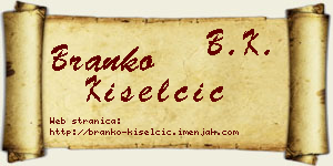 Branko Kiselčić vizit kartica